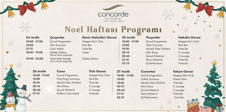 Noel Haftası Programı
